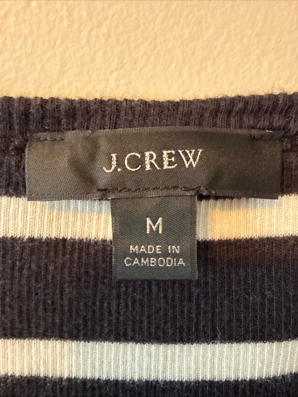 J.Crew | White And Black Striped Ribbed Tank Top Cotton Blend Soft Cotton Blend - Picture 4 of 8